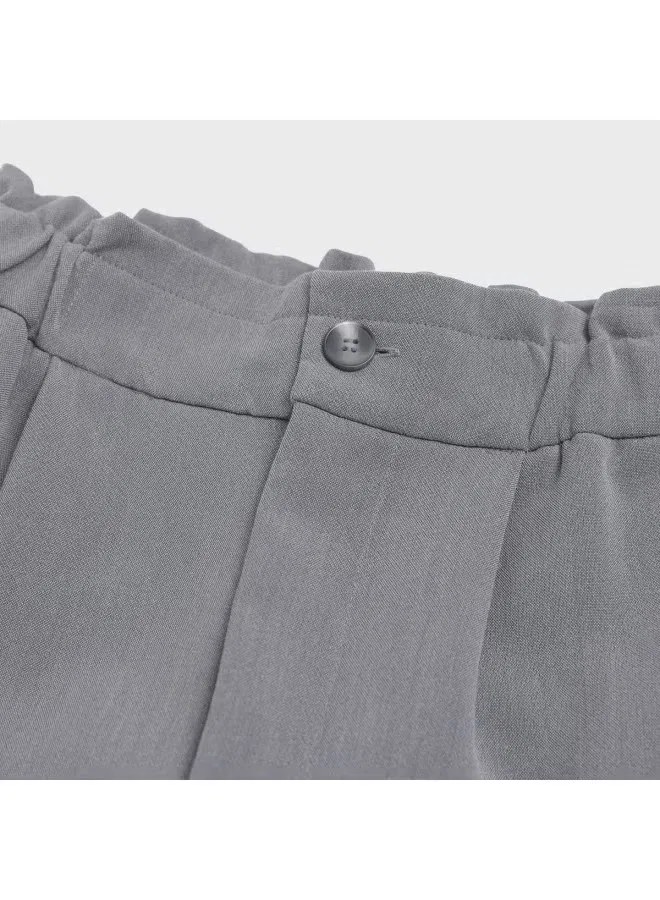 Брюки прямые с завязкой на поясе Zara, серый — фото 4