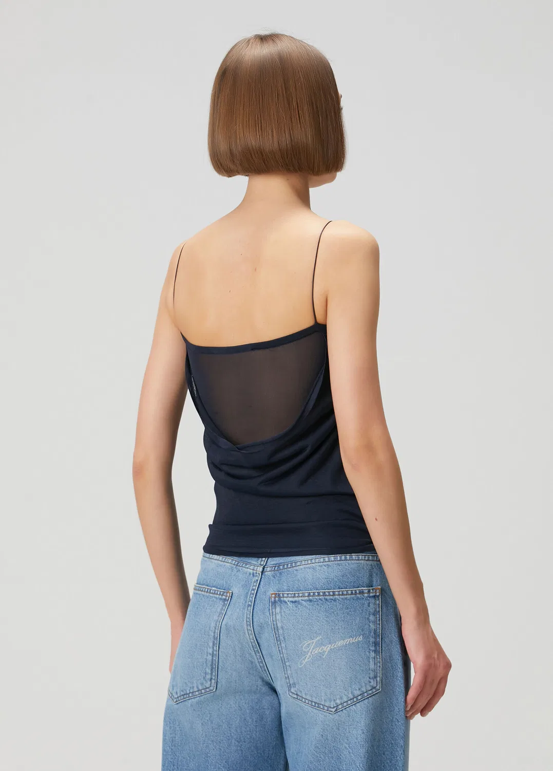 Топ Jacquemus The Plumetis, lacivert — фото 4