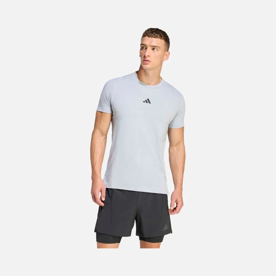 Футболка спортивная с коротким рукавом AEROREADY Designed for Training Workout Short-Sleeve adidas, Серый