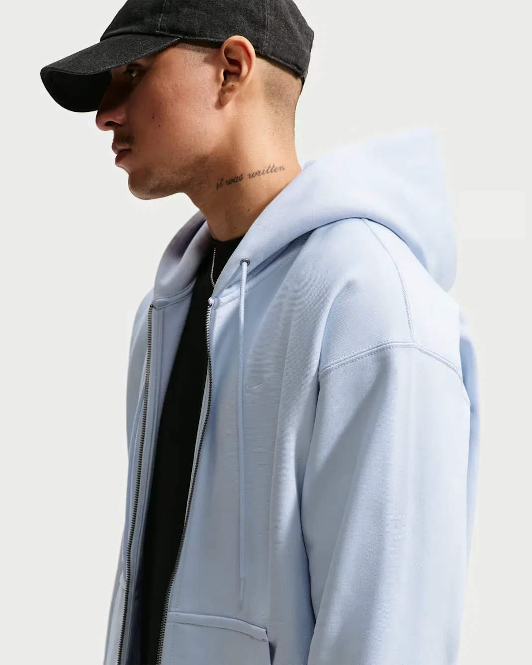Мужская флисовая толстовка на молнии Nike Solo Swoosh, Football Grey/Football Grey/White — фото 2