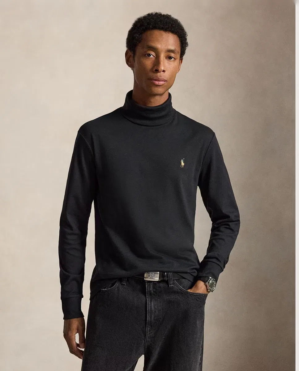 Мужская футболка из хлопка, Suave Negro Polo, Polo Ralph Lauren, черный
