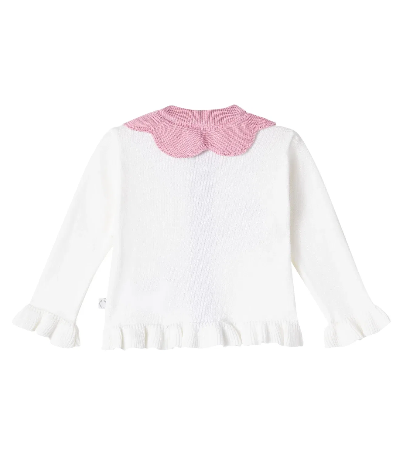 Вязаный хлопковый кардиган с вышивкой для малышей, Stella Mccartney Kids, белый — фото 2