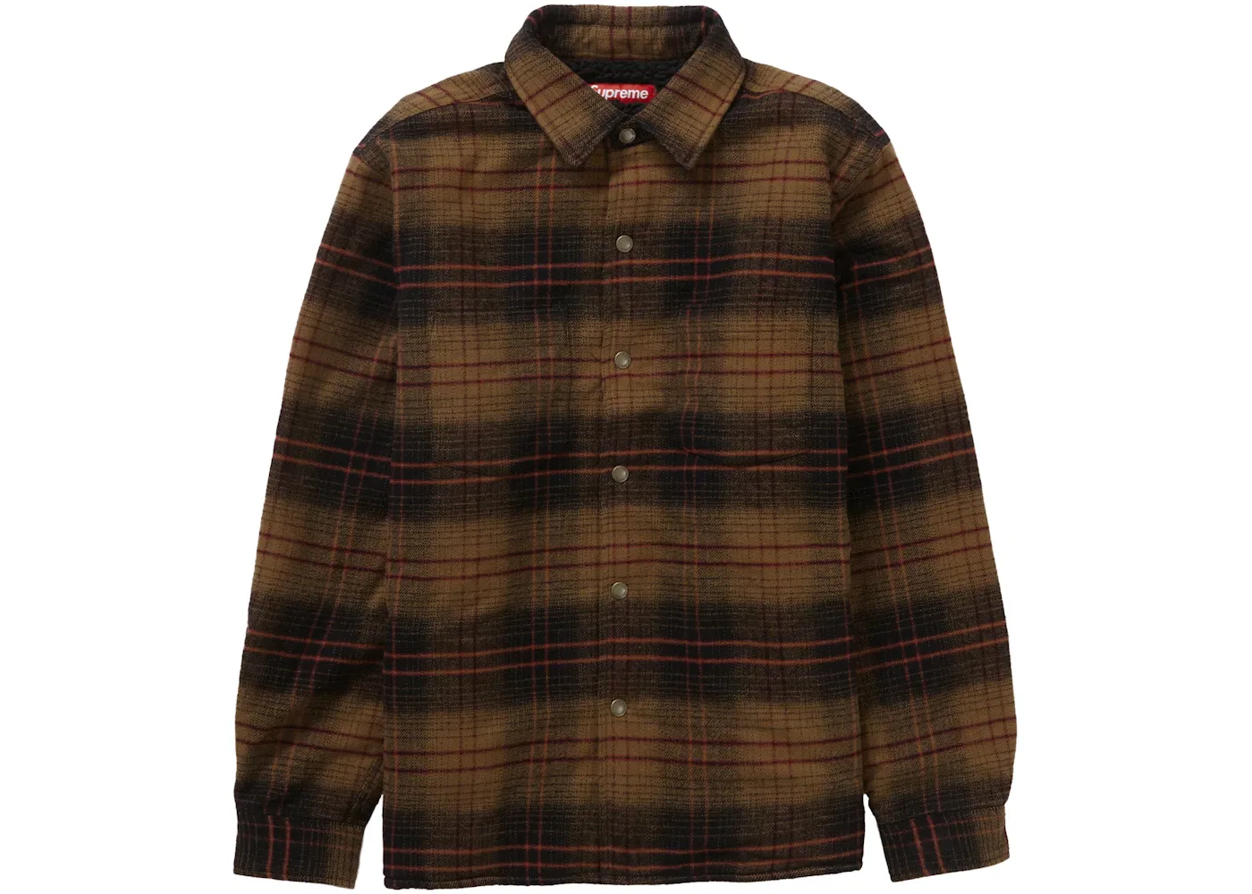 Мужская рубашка с принтом Supreme Lined Flannel Snap Shirt, Black