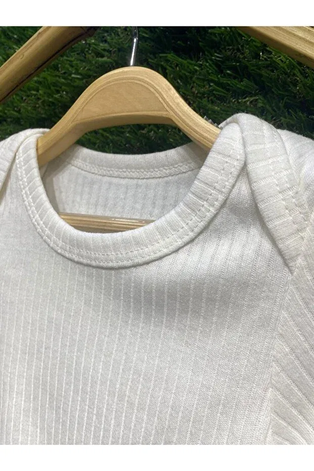 Детское боди для новорожденных с длинным рукавом Printed baby bady long sleeve Miniloppoo, Ecru-White — фото 3