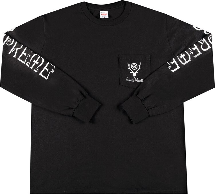 

Лонгслив Supreme x SOUTH2 WEST8 Long-Sleeve Pocket Tee 'Black', черный