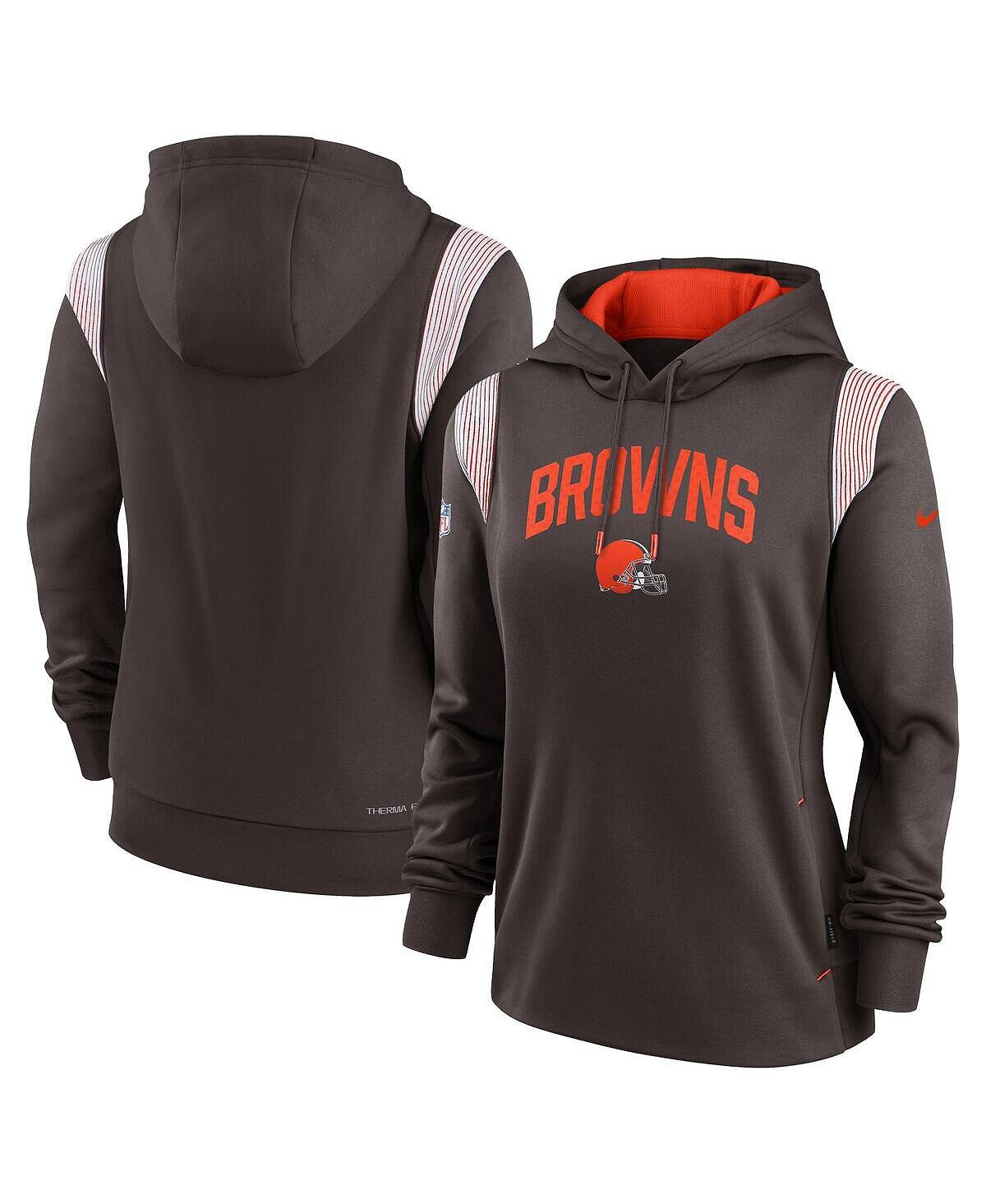 

Женская коричневая толстовка с капюшоном cleveland browns sideline stack performance pullover Nike, коричневый
