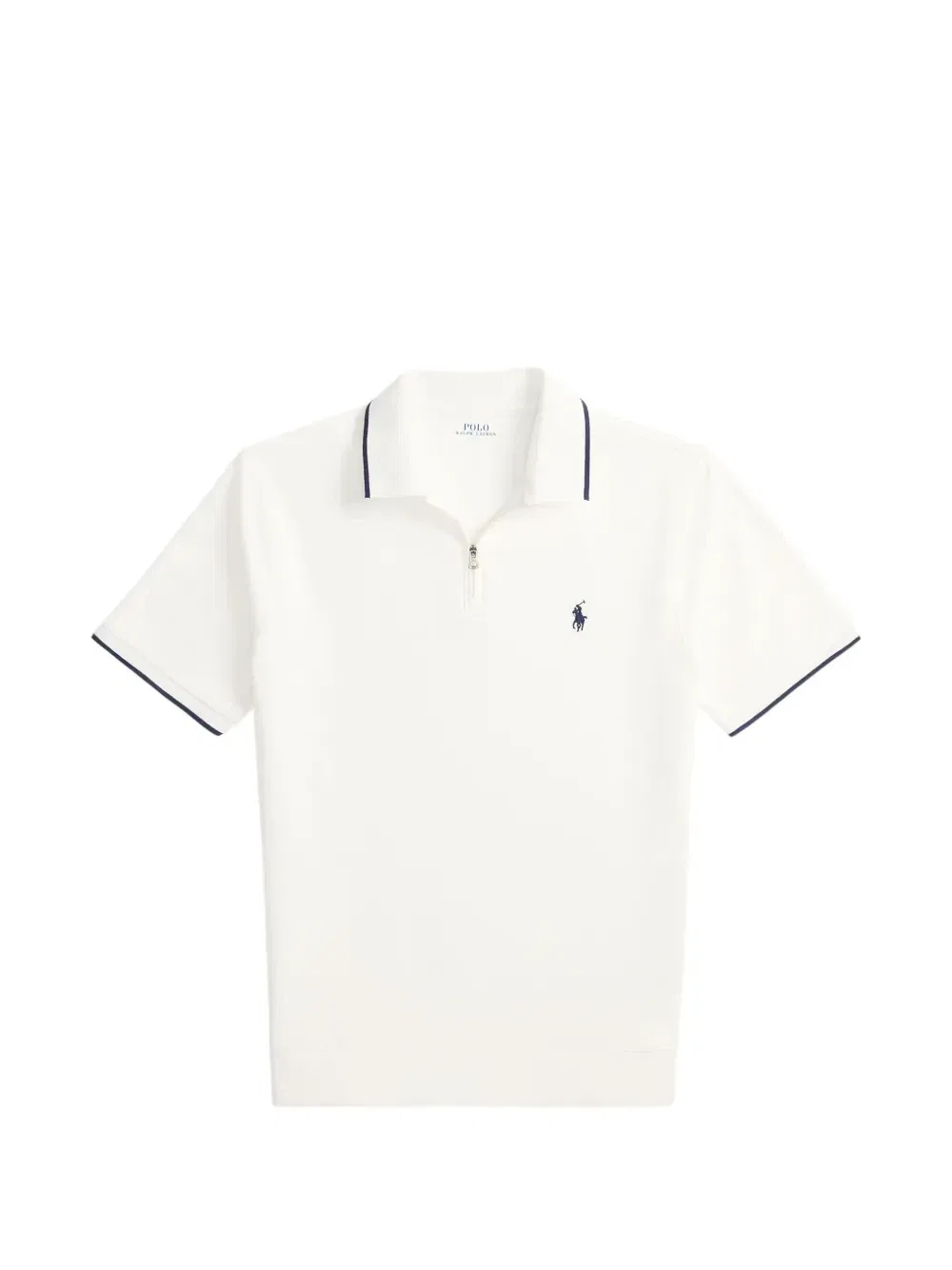 Рубашка-поло с застежкой-молнией и контрастной делкой Polo Ralph Lauren, белый