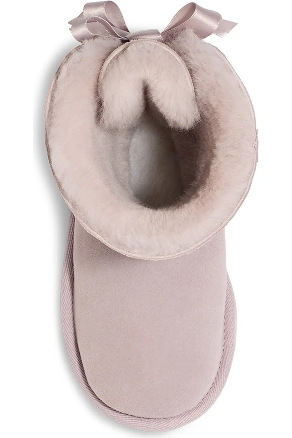 Детские сапоги на плоской подошве с двумя бантами Bailey Bow II UGG, Pale Smoke — фото 4