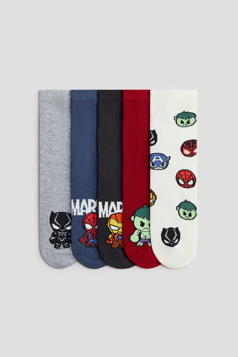 Набор из 5 пар носков с рисунком H&M, Weiß/Marvel Comics