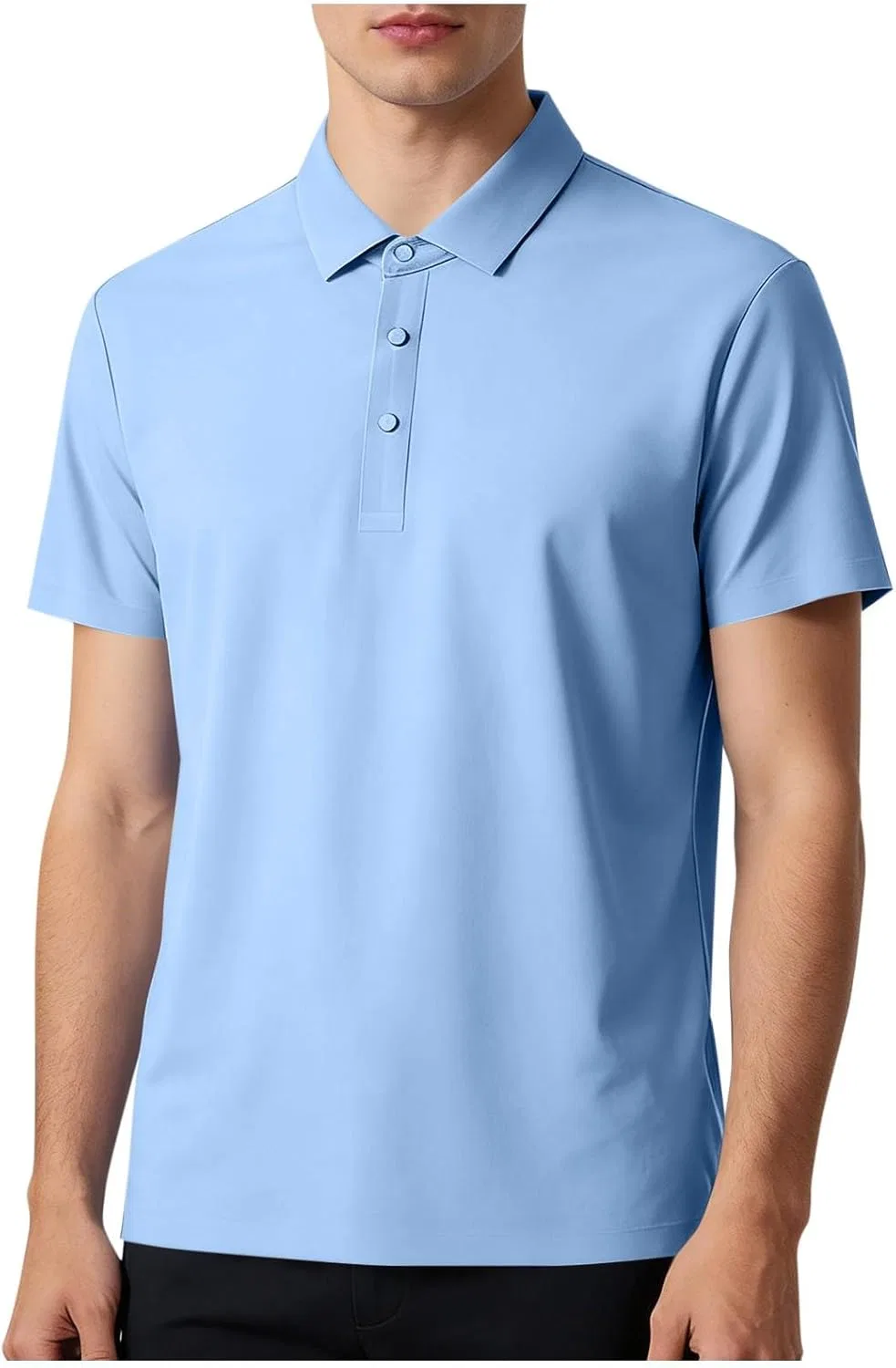 Мужское поло для гольфа с коротким рукавом, Light Blue