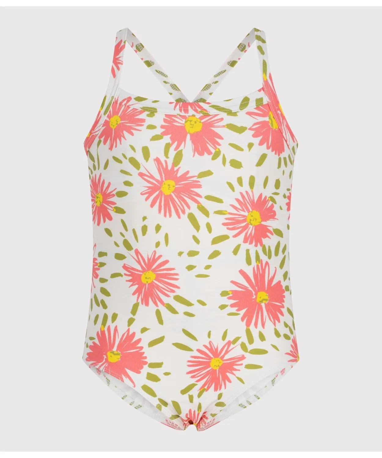 Детское платье для плавания с цветочным принтом PETIT BATEAU, White