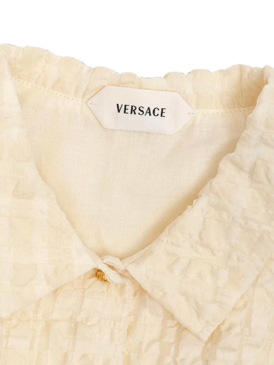 Рубашка на пуговицах Versace Kids, нейтральные цвета — фото 3