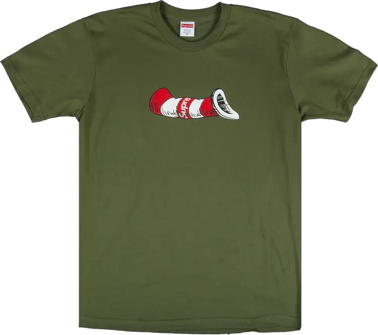 Футболка Supreme Cat In The Hat T-Shirt 'Olive', зеленый — фото 2