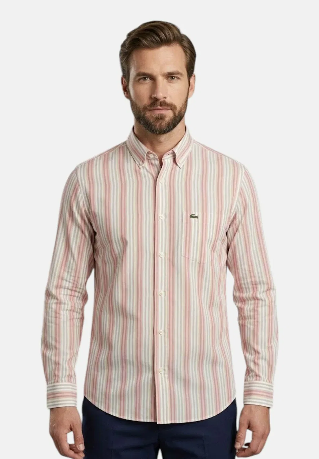 Camicia col 83h - рубашка Lacoste, Mottled Beige
