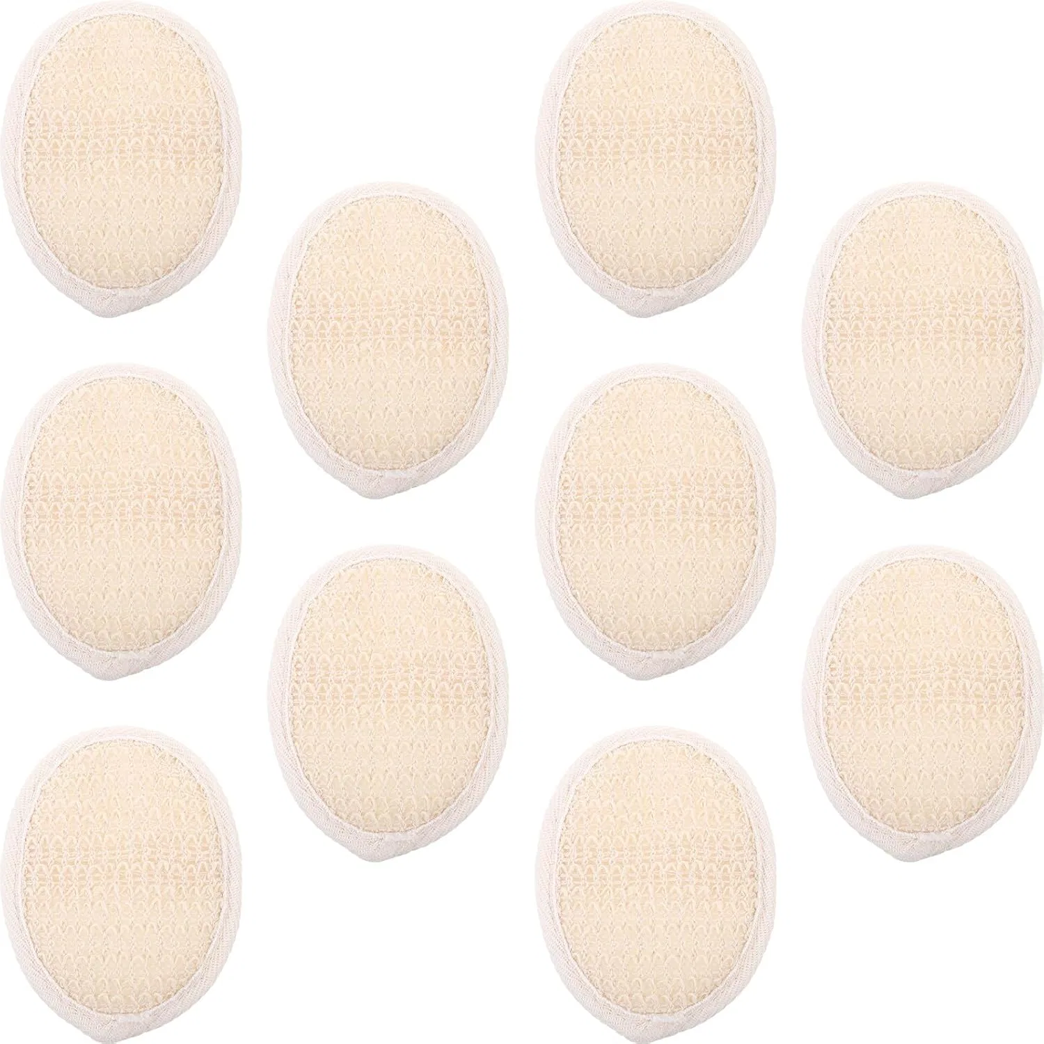 Одноразовые мочалки для пилинга из люфы, 10 шт, 9x12 см, Alipis, Beige