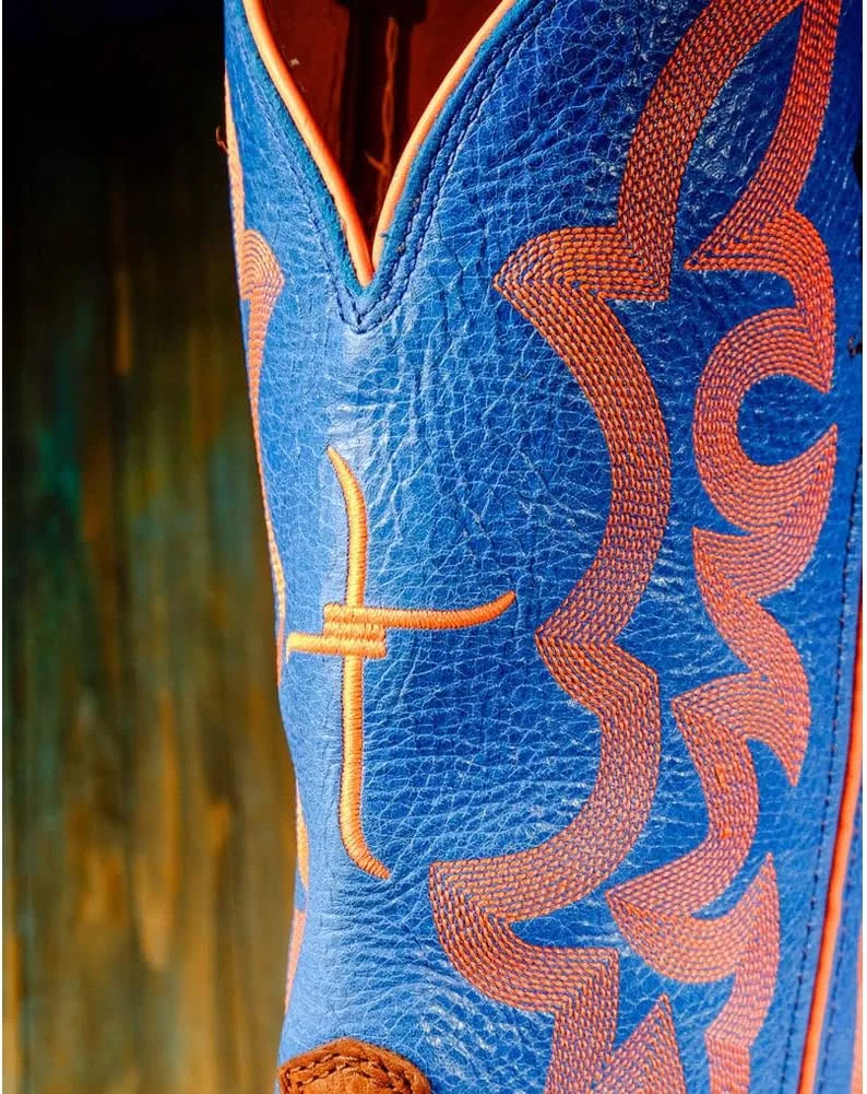 Детские ботинки для мальчиков Yhy0001, Cognac Bullhide Neon Blue — фото 3
