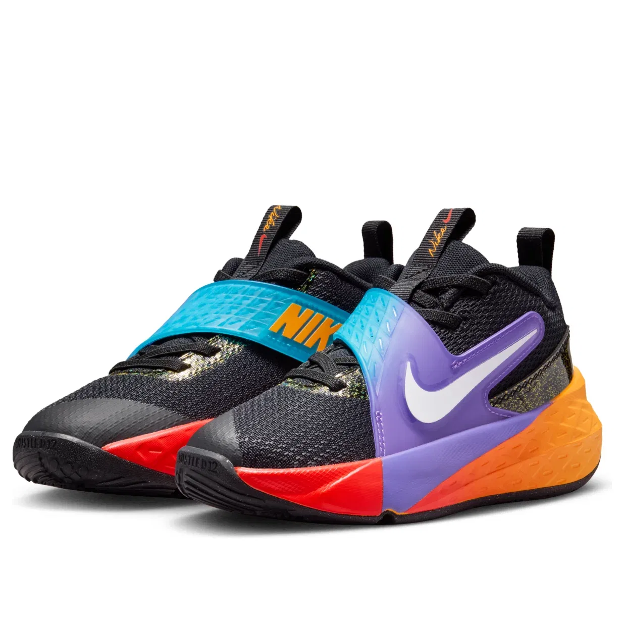 Детские кроссовки с шнуровкой Team Hustle D Nike, черный — фото 2