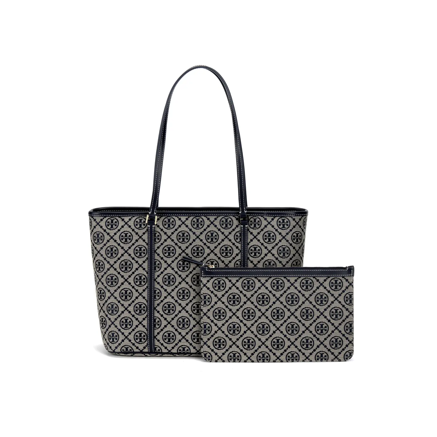 

TORY BURCH T Monogram Small Zip Tote Navy