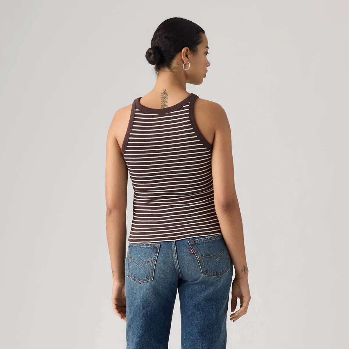 Базовая майка-борцовка Levi's, May Stripe Java - Brown — фото 4