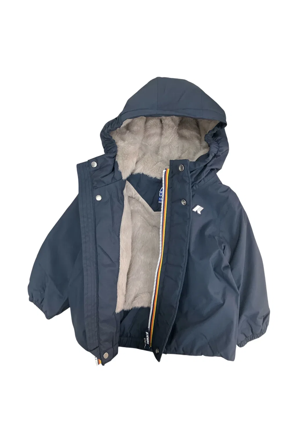 Зимняя куртка E. Jack из мягкой бобровой ткани, унисекс K-Way, Blue D - Grey W — фото 4