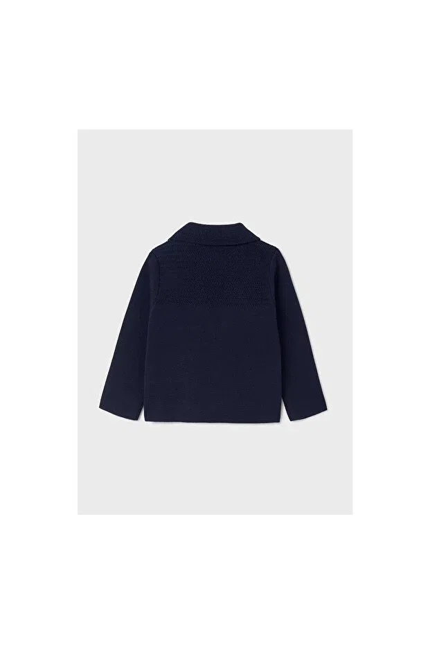 Детский кардиган для мальчиков с воротником-пиджачный Abel & Lula, Navy Blue — фото 2