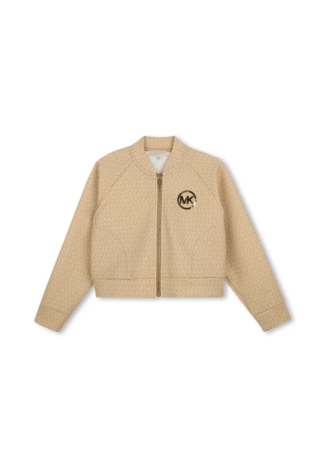 Кардиган из двойного трикотажа - толстовка на молнии Michael Kors Kids, Caramel