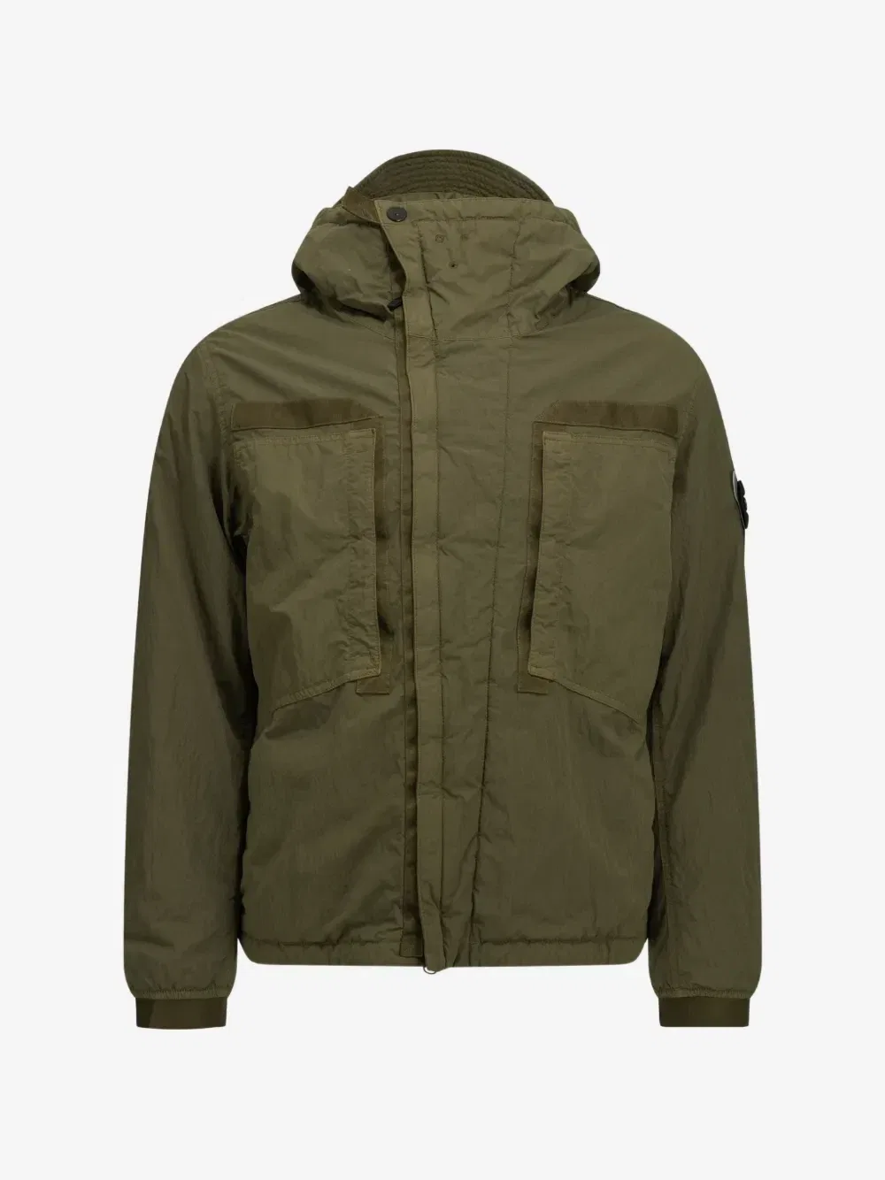 Пуховая куртка с капюшоном Q100007 Stone Island, зеленый
