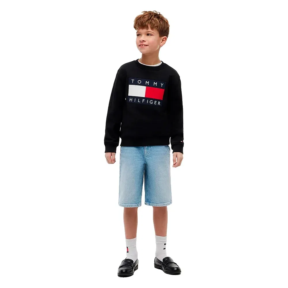 Детские шорты джинсовые свободного кроя Sailor Baggy Fit Tommy hilfiger, Blue — фото 4