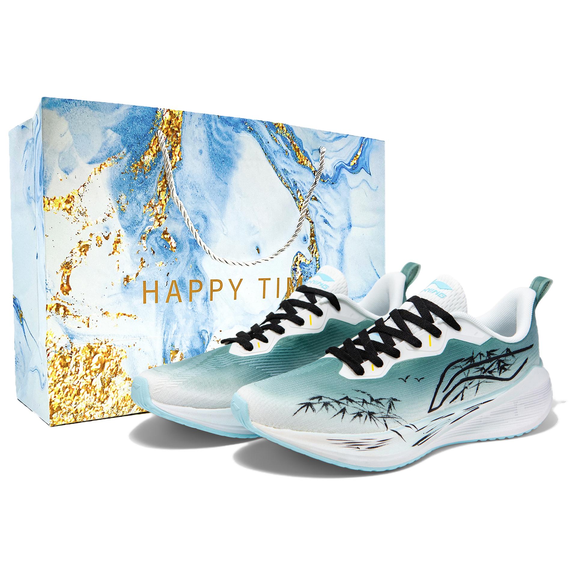 

Мужские низкие повседневные беговые кроссовки Li Ning Wuyue с амортизацией, износостойким материалом, воздухопроницаемостью и противоскользящим покрытием, бирюзового цвета