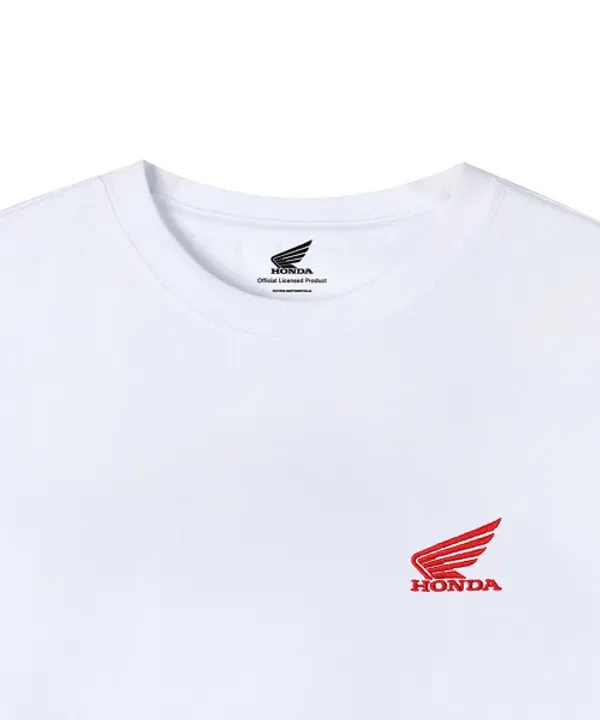 Детская футболка с коротким рукавом с логотипом Small Wing, Honda Motorcycle Apparel, белый — фото 4