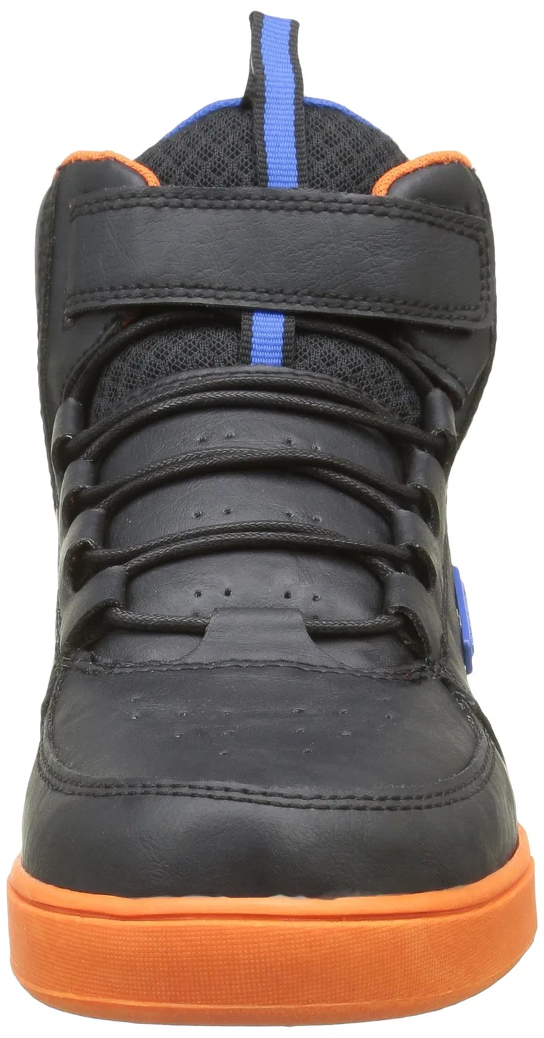 Детские высокие кроссовки для мальчиков с закрытым носком Waigu New York Yankees, Black Black Vibrant Orange El Blue 174 — фото 2