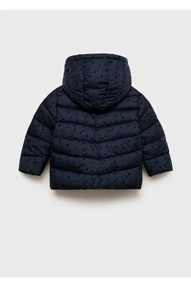 Детское пальто для девочек стеганое Starry Quilted Anorak Mango Baby, Navy Blue — фото 4