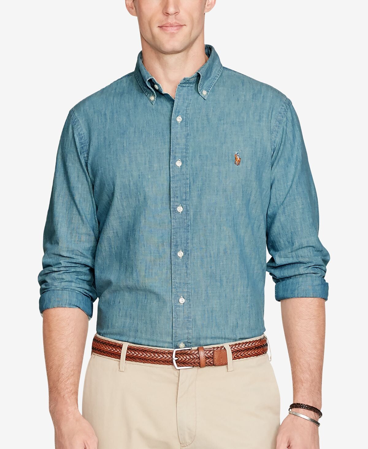 

Мужская рубашка классического кроя из шамбре с длинным рукавом Polo Ralph Lauren