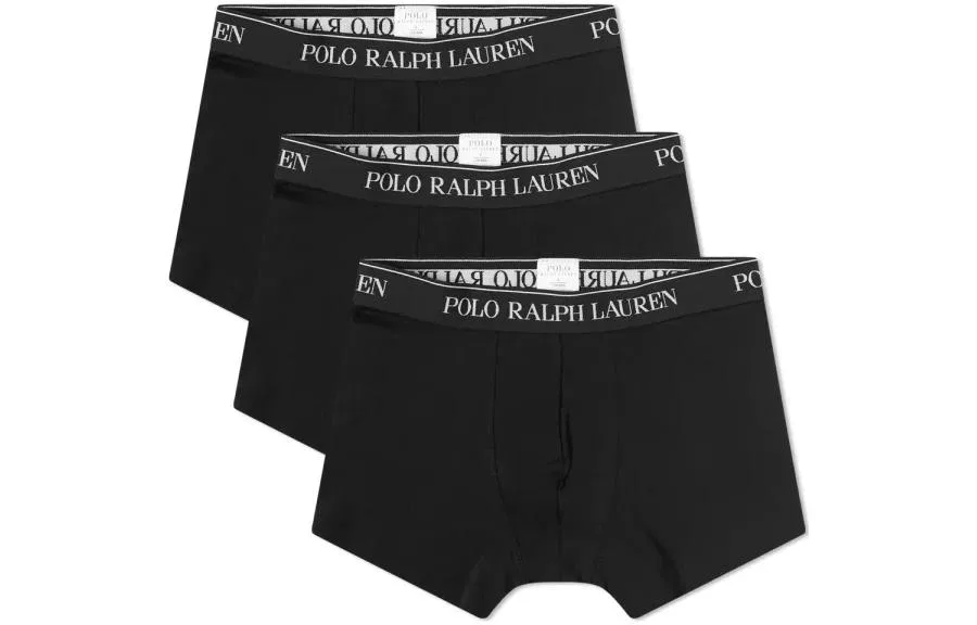 Мужской комплект трусов с логотипом Polo Ralph Lauren, 3 шт, Black