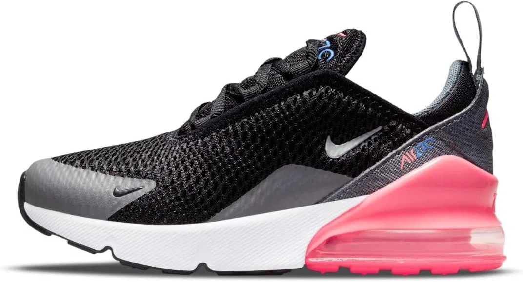 Детские кроссовки для девочек Nike Air Max 270 Nike, Black/Smoke Grey/Sunset Pulse/Metallic Silver