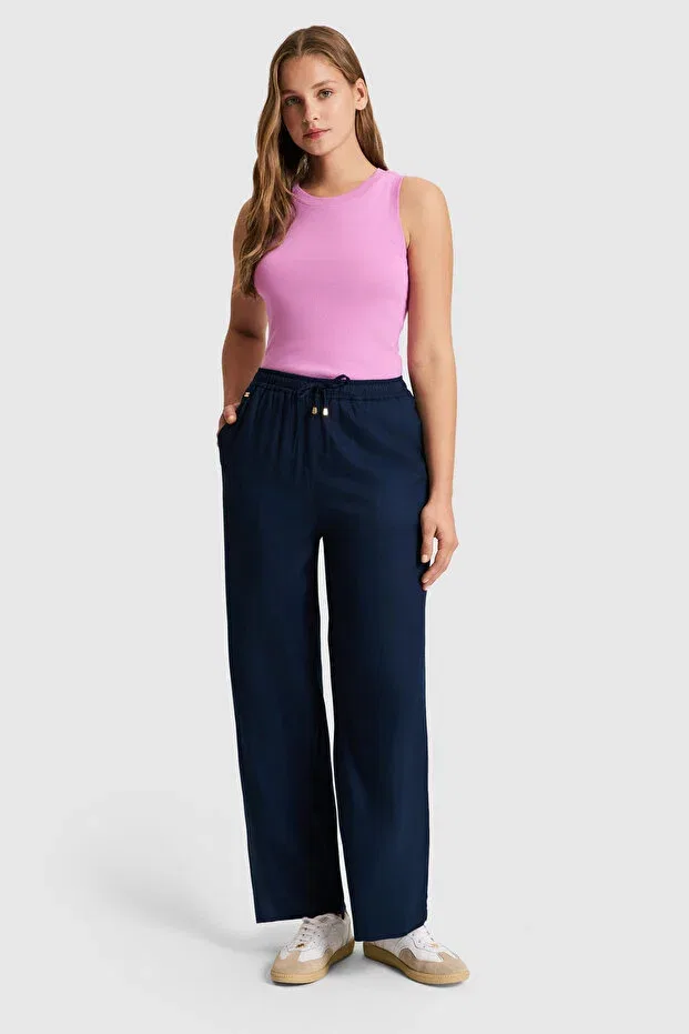 Женские брюки из канваса с широкой штаниной U.S. Polo Assn., Navy Blue