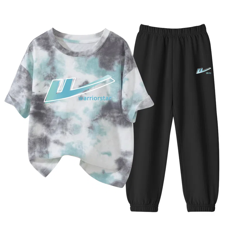 Детский спортивный комплект с принтом Green Gray/H Gradient Pattern-Black/H Gradient Blue K WARRIOR