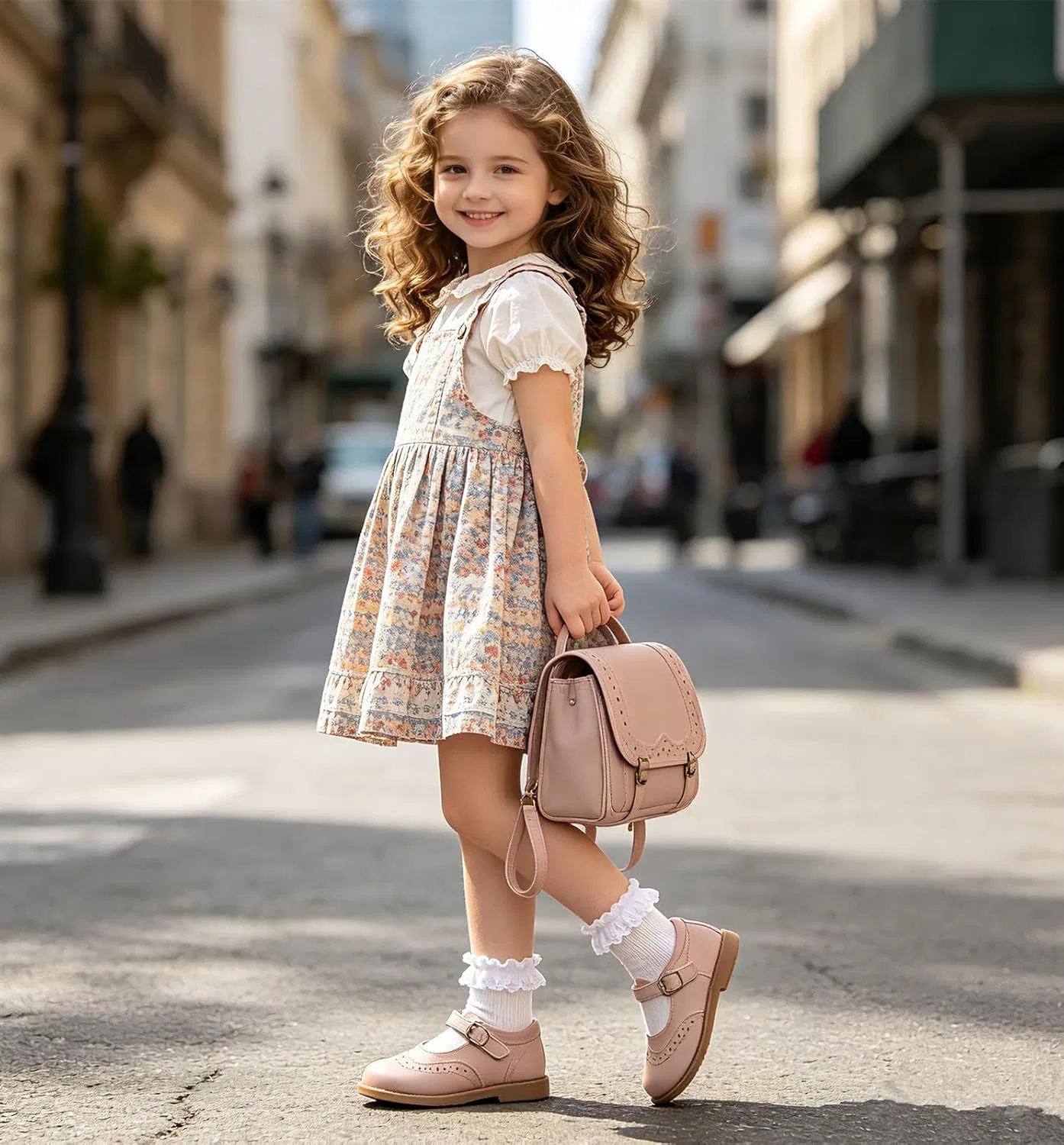 Детские туфли Мэри Джейн для девочек Classic Mary Jane DADAWEN, Pink — фото 4