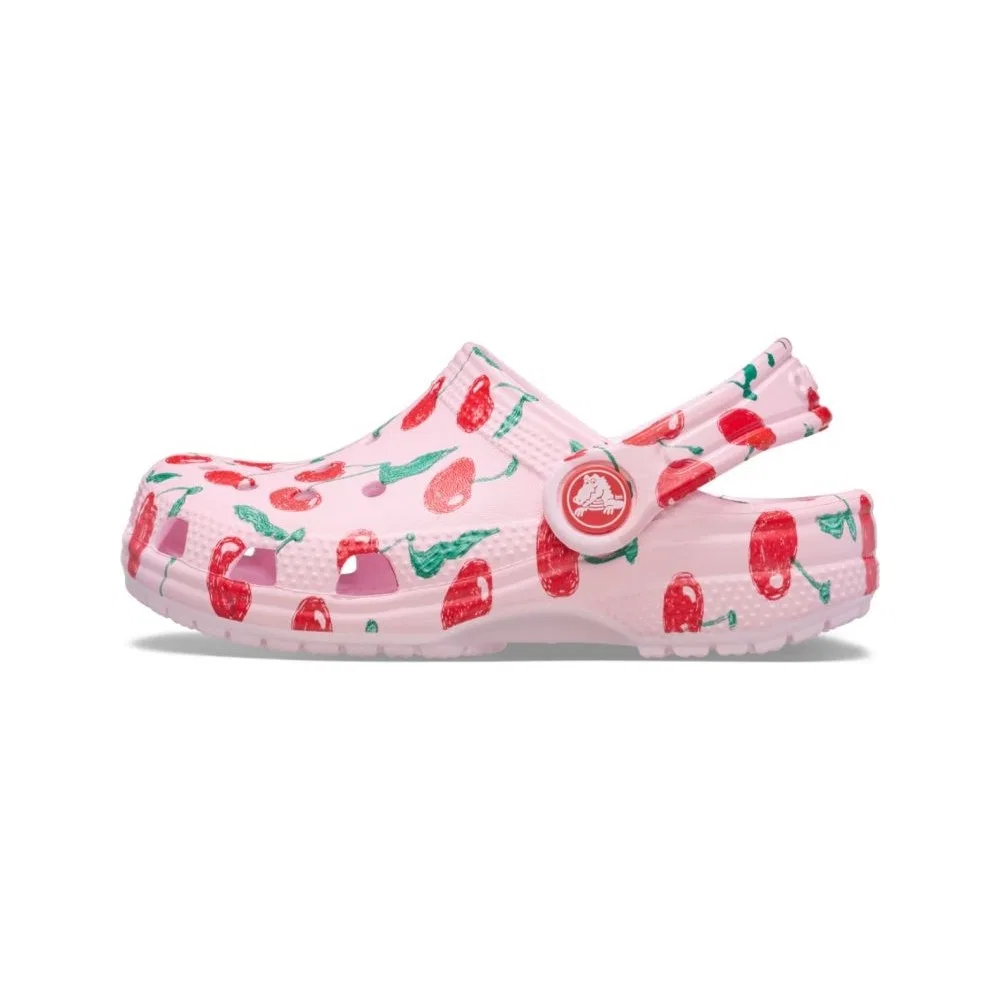 Детские спортивные тапочки-клоги с перфорацией Classic Fresh Fruits Clog Crocs, Pink — фото 2