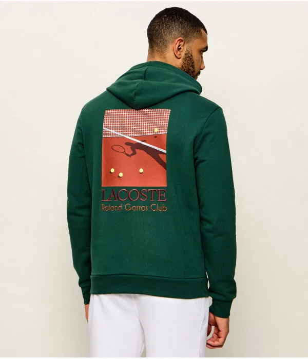 Мужское худи Lacoste X Roland Garros Relaxed Fit, Verde Bottiglia — фото 3