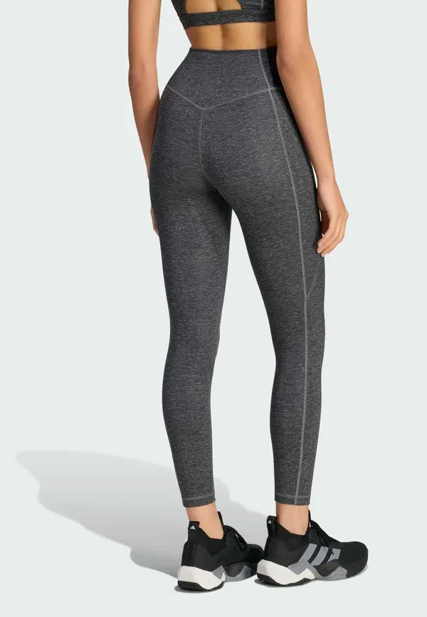 Леггинсы Optime Essentials для тренировок, цвет вереск, длина 7/8 - леггинсы Adidas Performance, серый — фото 2