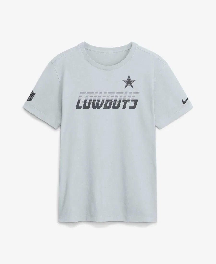 Мужская серая футболка Dri-FIT с символикой команды Dallas Cowboys Nike, Platinum