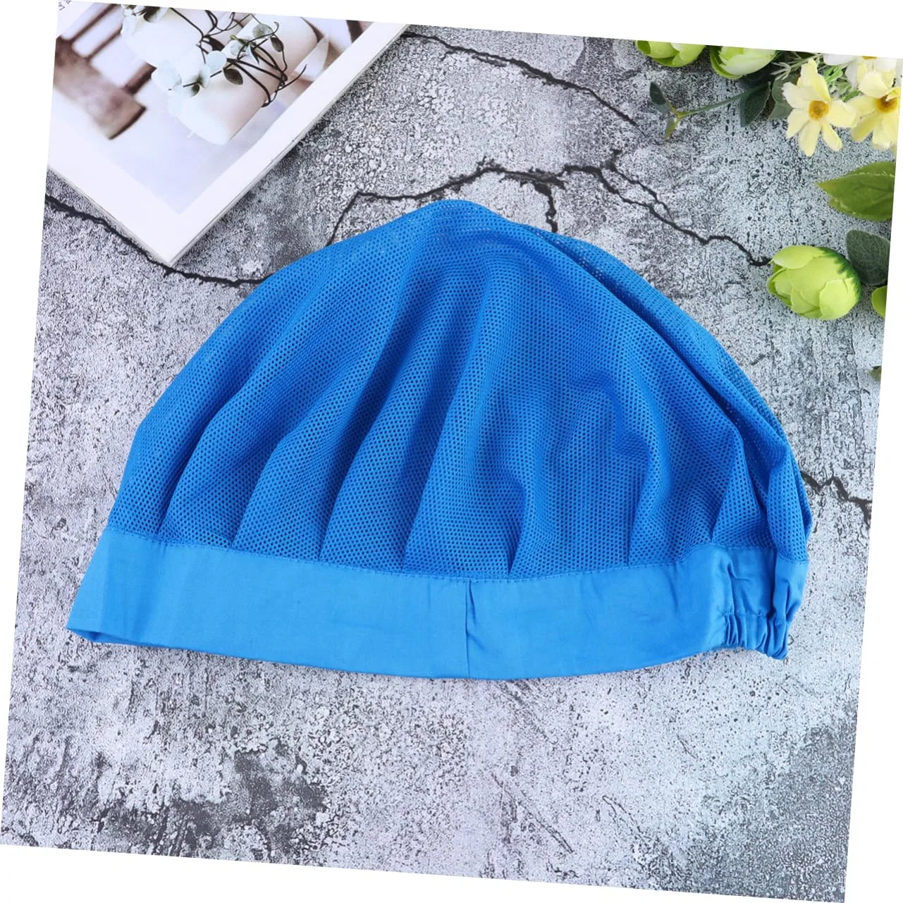 Шапочка для душа Mesh Hair Net Cap, Cotton, Blue Amosfun — фото 3
