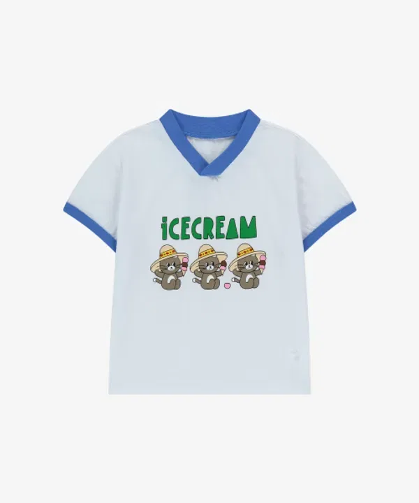 Детский костюм с V-образным вырезом Tropical, Rototobebe, синий — фото 3