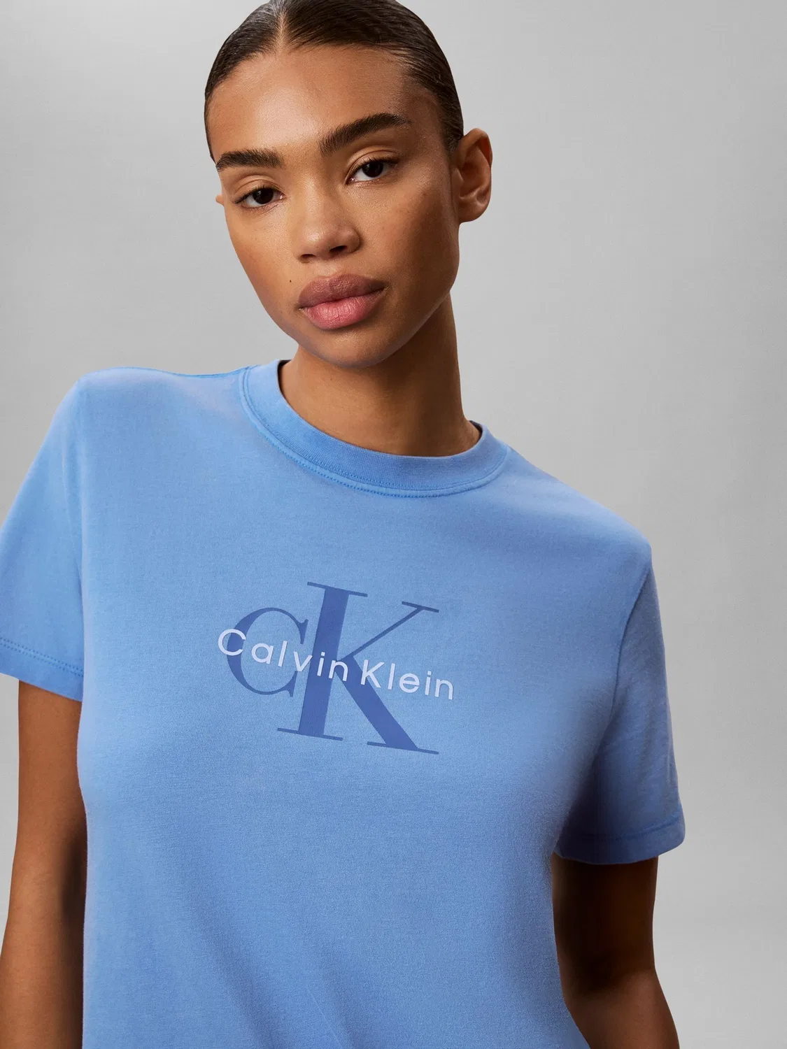 Футболка с монограммой Calvin Klein, синяя — фото 3