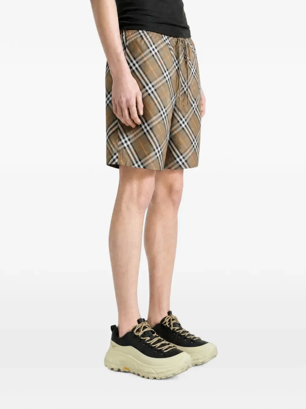 Шорты Burberry в клетку на кулиске, бежевый — фото 2