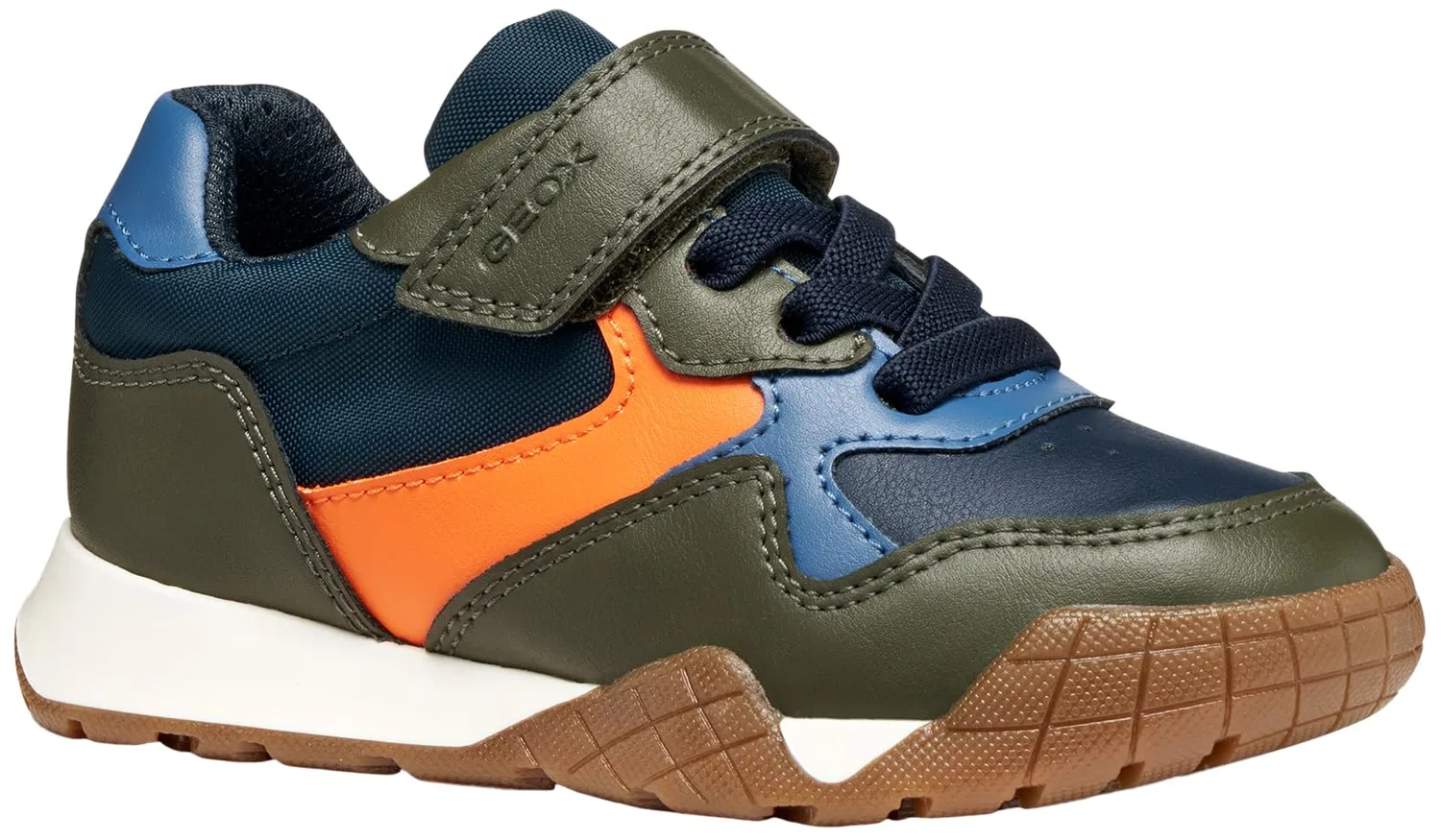 Детские кроссовки для мальчиков с дышащим верхом J Rann-e Boy Geox, Military Orange
