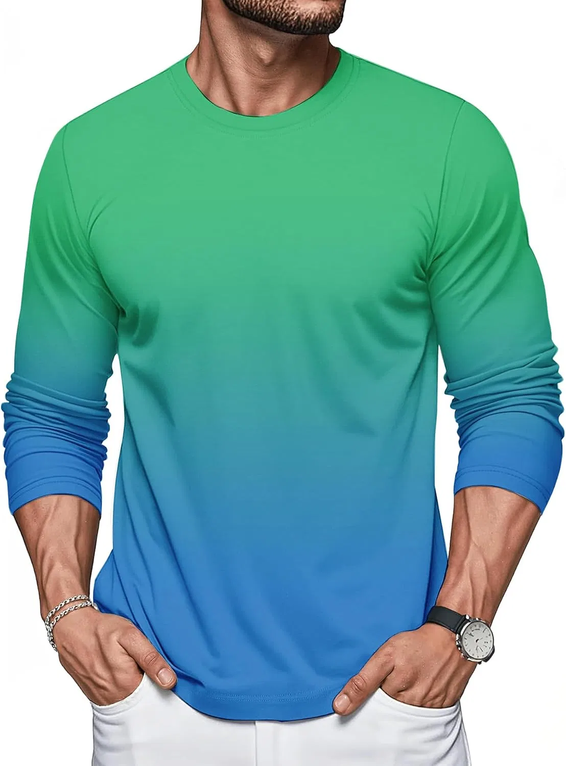 Мужская футболка с длинным рукавом классическая Regular Fit, 3 Pack-02 — фото 3
