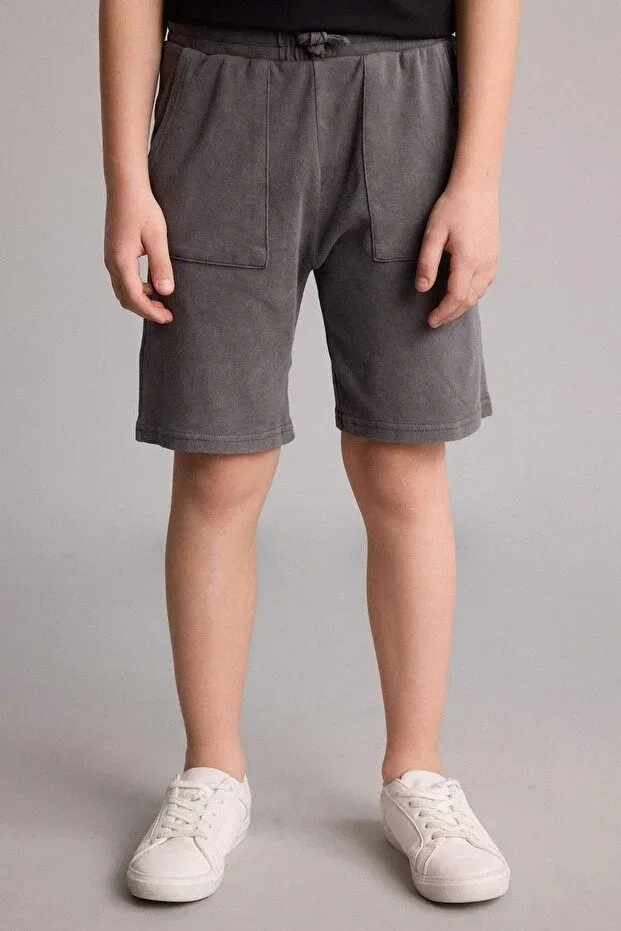 Детские шорты для мальчиков Oversized elastic waist shorts Defacto, Gray-Gr309 — фото 2
