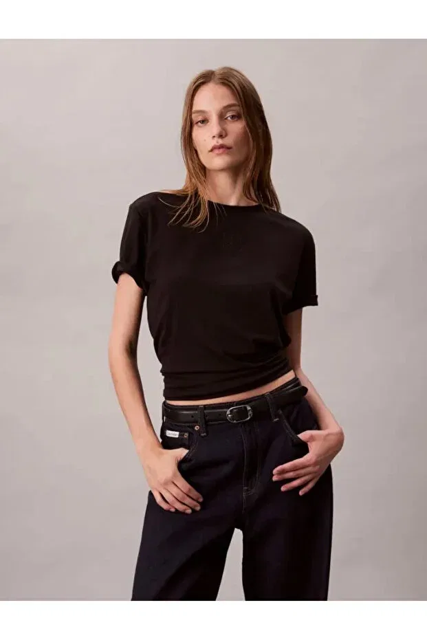 Женская хлопковая футболка Calvin Klein, Black